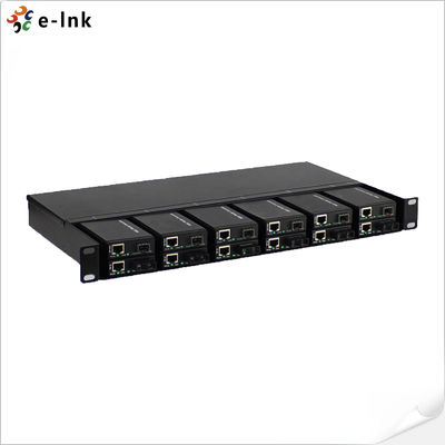 1U 12 Slots Mini Fiber Media Converter Rack