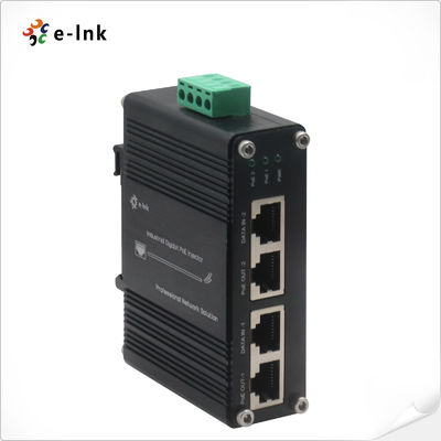 12~48VDC Power Input Industrial 2-Port Gigabit PoE+ Injector  Supports 10/100/1000Base-TX