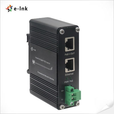 Industrial Gigabit 100W PoE++ Injector with 12-48V DC Input and DIN Rail Mount