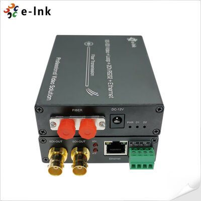 12G-SDI Fiber Converter with Gigabit Ethernet 2Ch RS485 80km 4K Transmission

