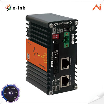 quality AI Smart Managed 60W Industrial PoE++ Injector with 9–54V Voltage Booster for Harsh Environments factory